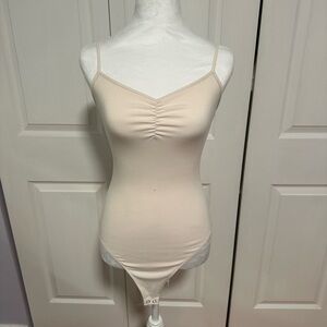 American Eagle Outfitters Beige Spaghetti Strap Bodysuit
